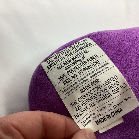 Plush Craft Fabric by Number Owl Decorative Pillow Purple Pink Rainbow Crafting - Picture 9 of 11